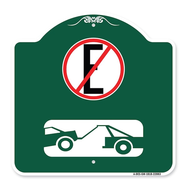 Signmission Spanish Parking Control Sign No Estacionar No Parking, Green & White Alum Sign, 18" H, GW-1818-22883 A-DES-GW-1818-22883 - main